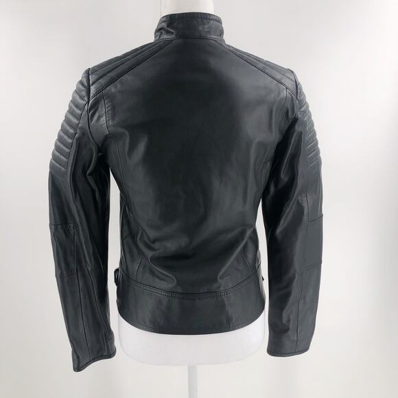 Diesel Lily Biker Leather Jacket Black Size XS NWT $700 - Picture 8 of 10